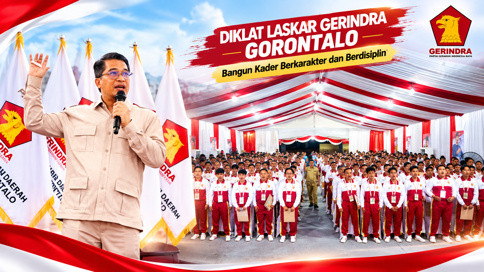 Diklat Laskar Gerindra Gorontalo, Bangun Kader Berkarakter dan Berdisiplin